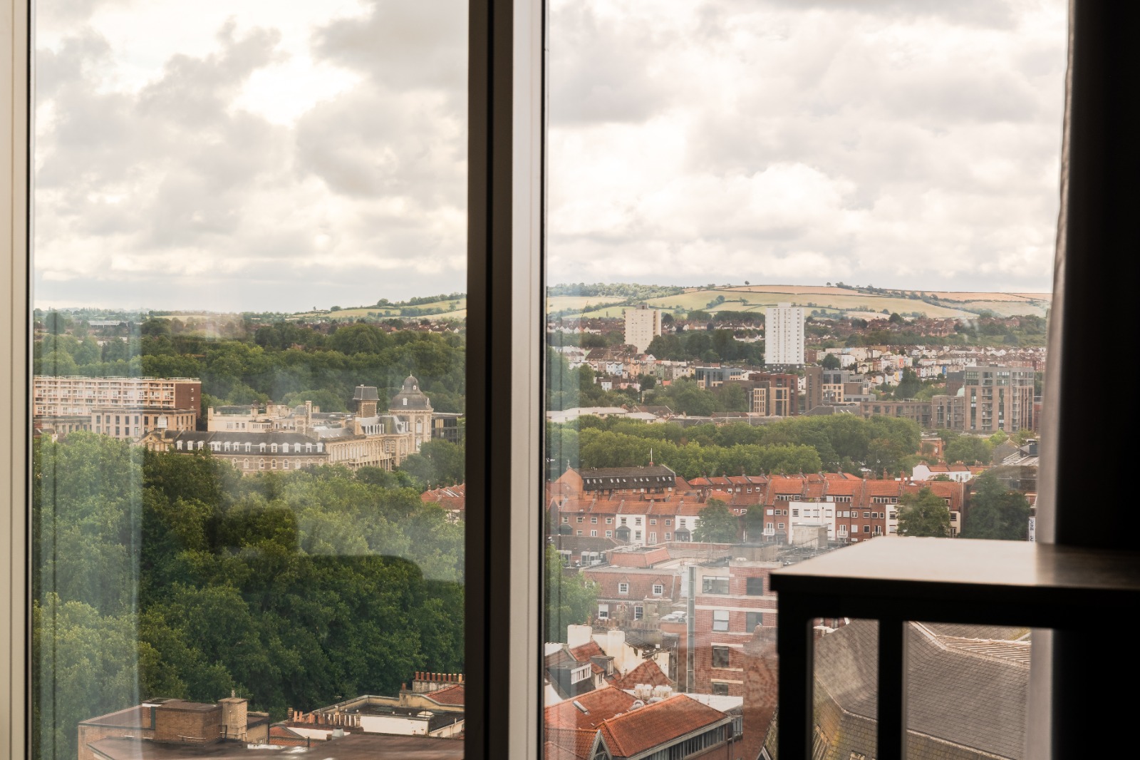 Panoramic city view from hotel